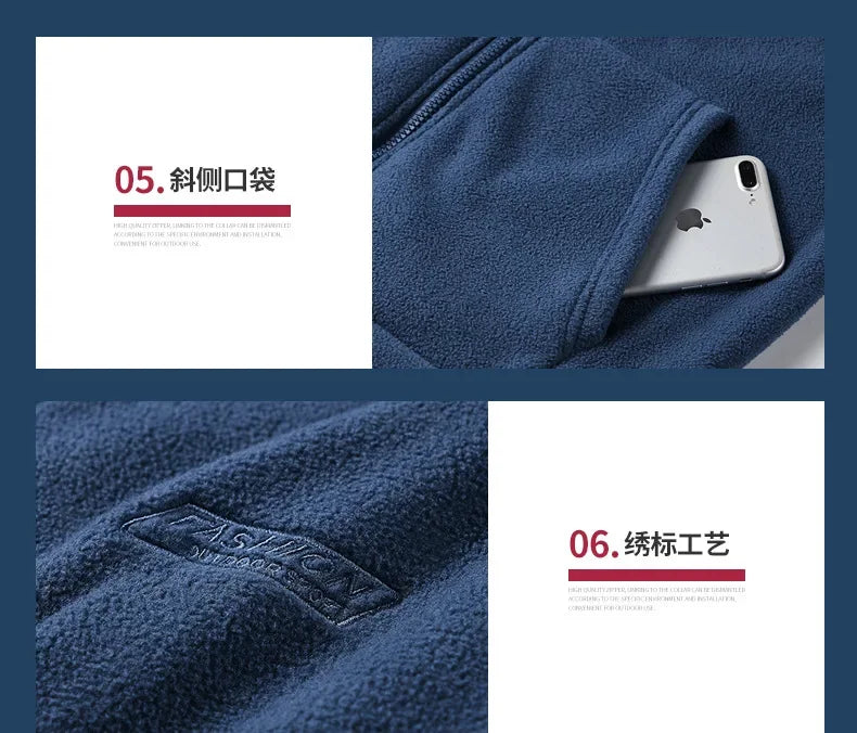 Men’s Heavyweight Fleece Hoodie Thick Lined Full Zip Outdoor Warm Jacket for Winter Unisex