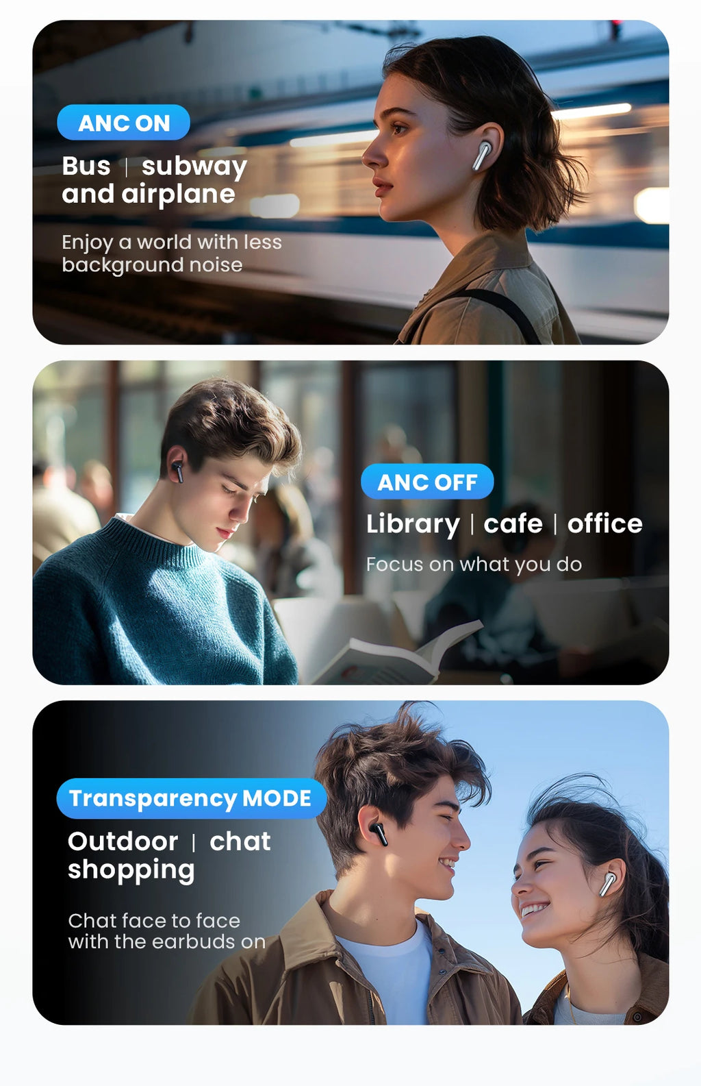 HAYLOU Mori Pro Bluetooth 5.4 Earphones -43dB ANC Active Noise Cancellation Earbuds 6 Mic Wireless Headphones 35H Battery Life - trendingshoping.com