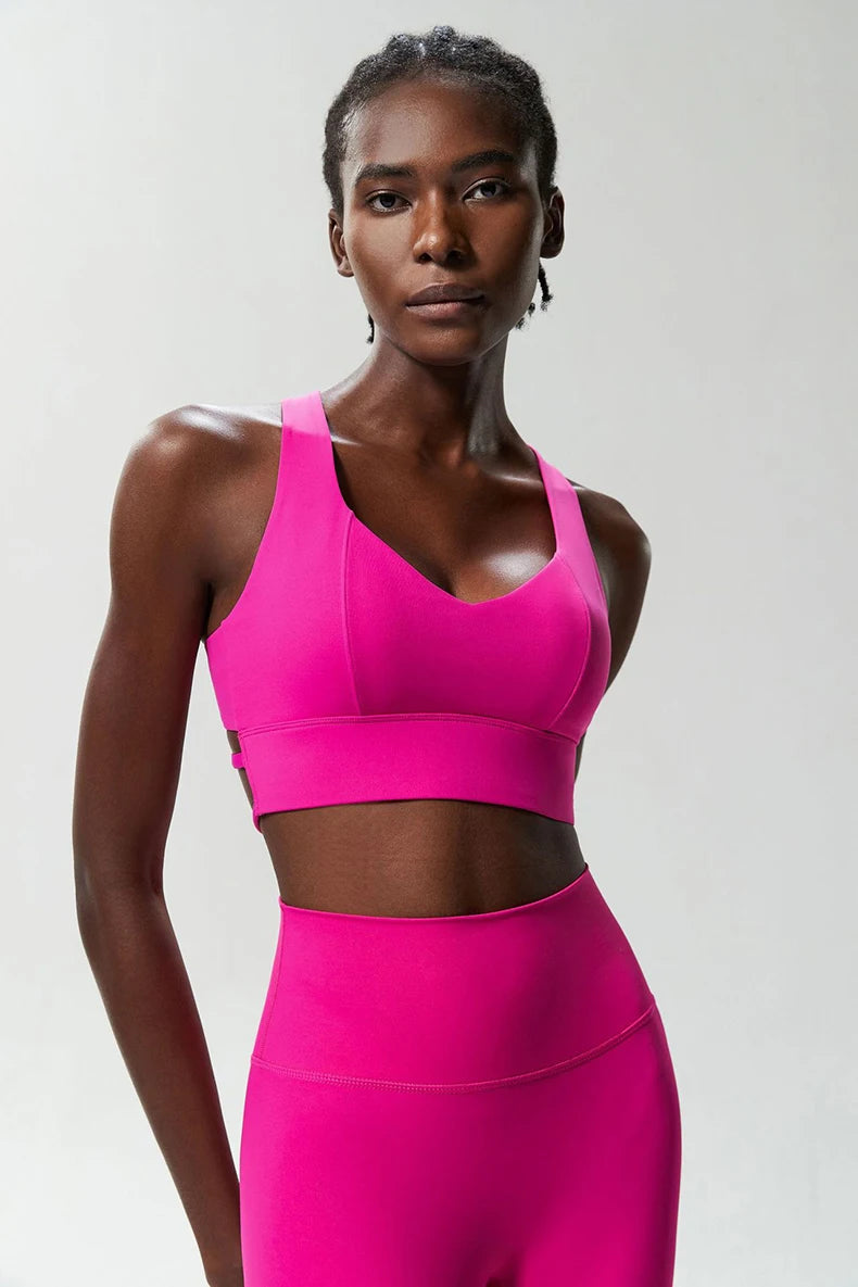 Women’s High-Impact Sports Bra - Buttery Soft Push-Up Gym Crop Top for Yoga & Fitness