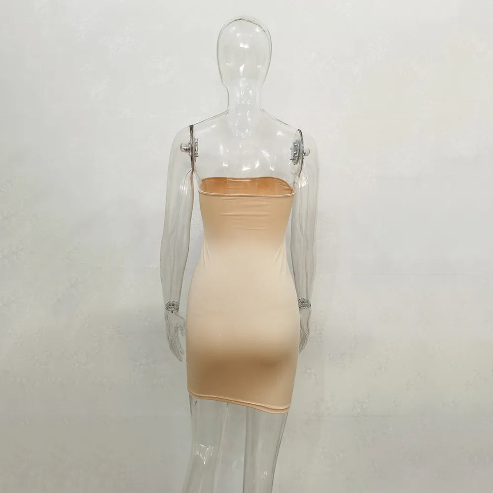Women Off Shoulder Strapless Bodycon Mini Dress