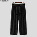 INCERUN Men's Pleated Harem Pants - Oversized Streetwear Trousers