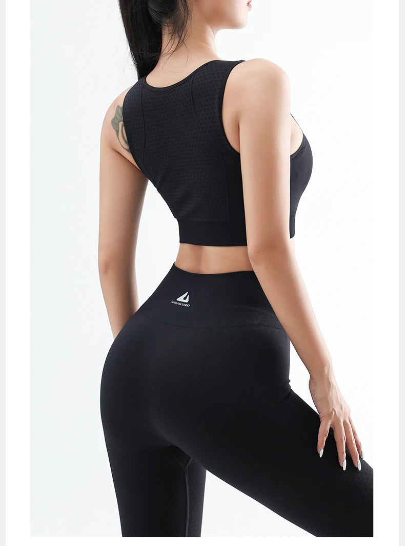 Women’s High-Support Yoga Bra - Anti-Sag Push Up Gym Top with Removable Pads