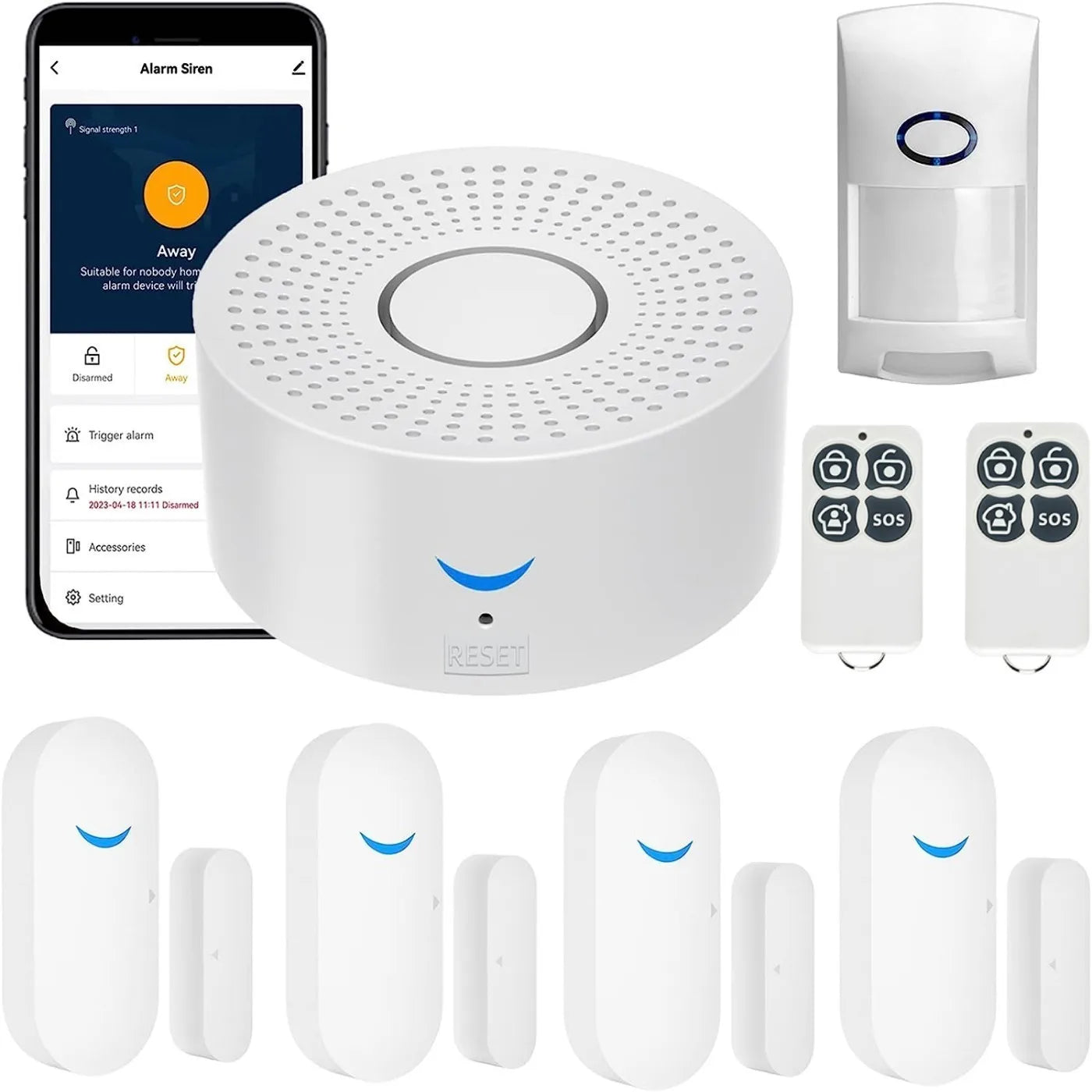 Wireless Wifi Smart Home Automation Security Alarm System With Door Sensor Motion Sensor Smart Life App Burglar Siren