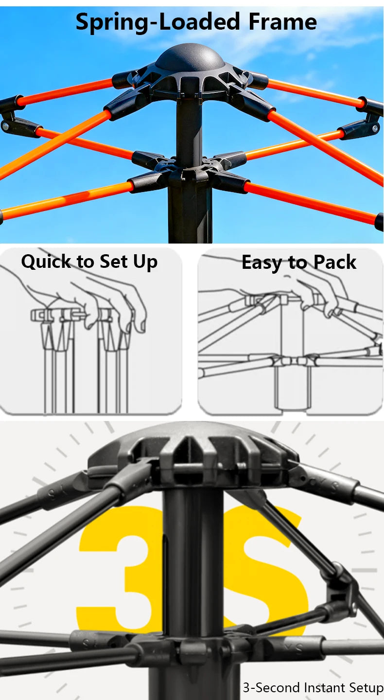 Outdoor Camping Tent Fully Automatic Quick Setup Foldable Double Layer For Overnight Stay