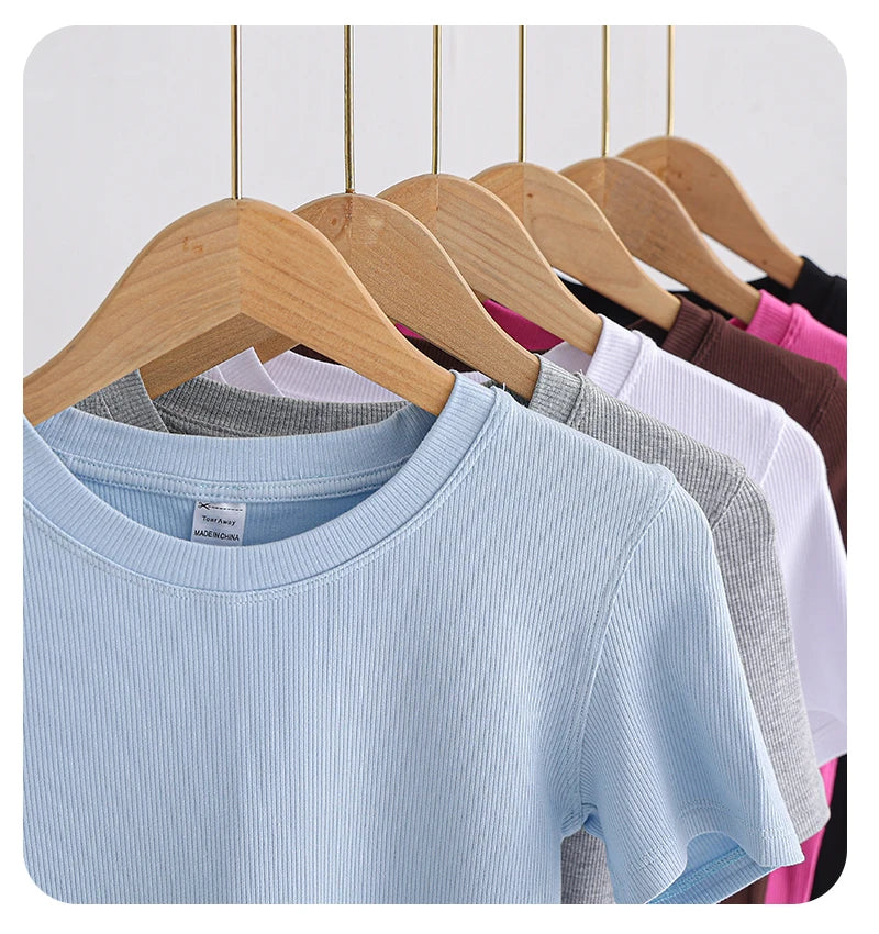 Women’s Slim-Fit Yoga T-Shirt - Short Sleeve Seamless Top for Pilates & Gym