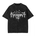 Washed T Shirts Psychonaut 4 Logo Hip Hop T-Shirts High Street Rock Death Metal Streetwear 100% Cotton Tops Tee Shirt Men Women