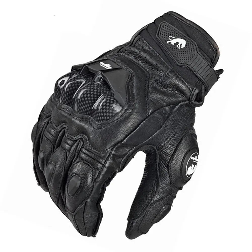 Motorcycle Gloves Black White Racing Genuine Leather Motorbike White Road Riding Team Glove Men Summer Winter Rider Gloves