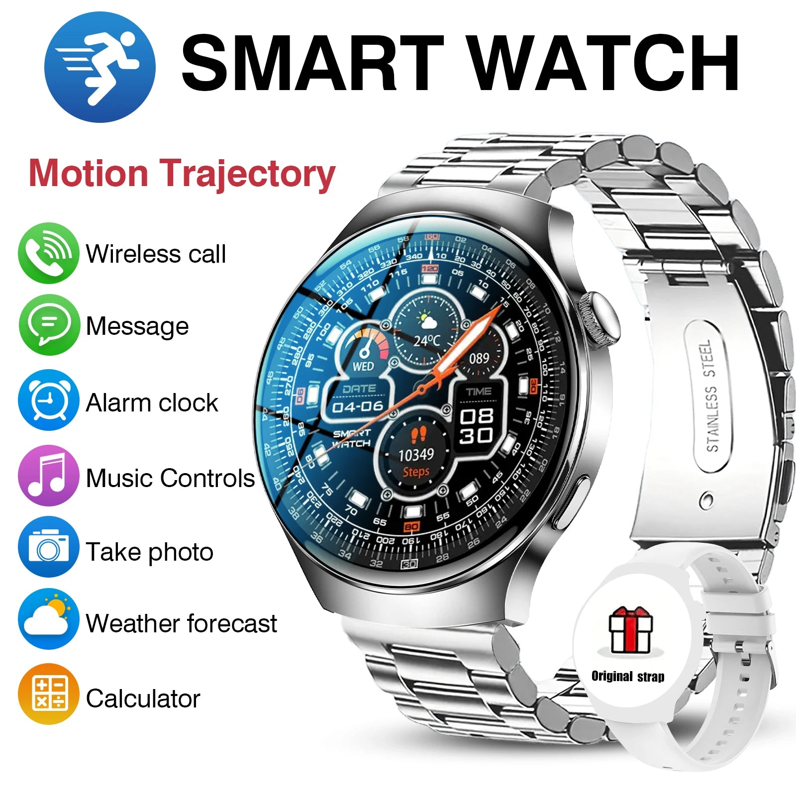 Smart Watch for Men – 1.5'' Screen, Bluetooth Call, Fitness Tracker with Multiple Sports Modes, Life Waterproof Activity Watch