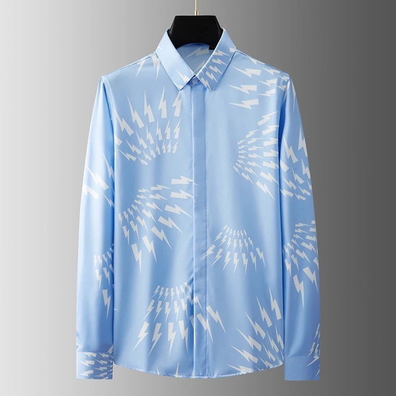 Men's Long-Sleeve 3D Print Fashion Shirt - Soft Fabric Loose Fit Casual Top