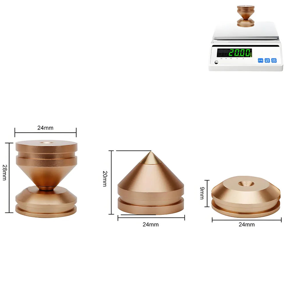 Speaker Stand Feet Foot Pad aluminium alloy metal Spikes Cone Floor Foot Nail for loudspeakers Shoes Spike shock absorber