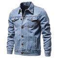 New Autumn Men Casual Workwear Denim Jacket Loose Fit Solid