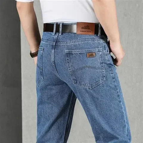 Jeans For Men Workwear Classic Straight Baggy Pants With Pockets High Quality 2025 Fashion Trousers