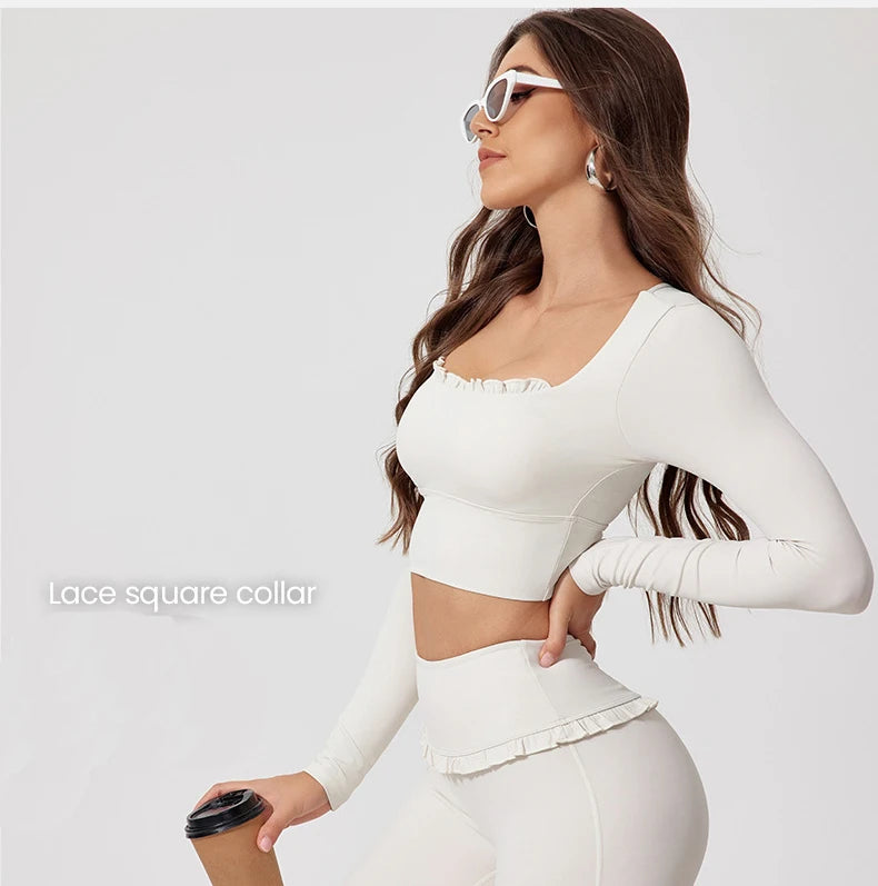 Women's Sportswear Yoga Set 2PCS Gym Clothes Yoga Suits For Women Fitness Set Tracksuits Yoga Long Sleeve Gym Flared Leggings