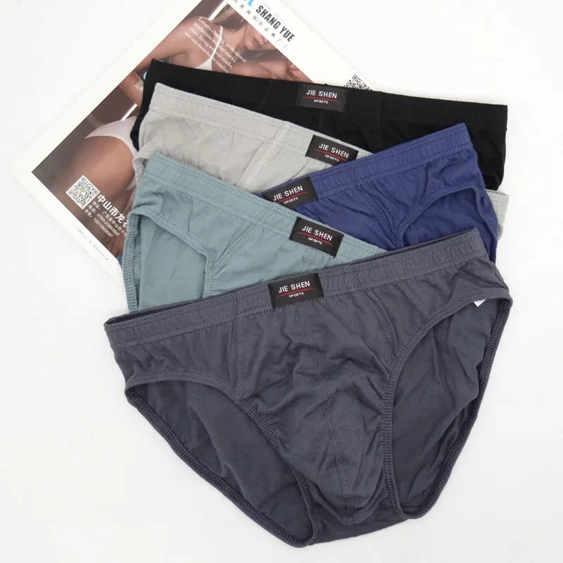 5Pcs/Set Men Briefs 100% Cotton Men Panties Plus Size Men Underwear 3XL/4XL/5XLMen's Men Fungi-Proofing Comfortable Underpants