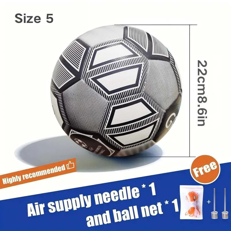 Professional Size 5 Soccer Ball - Seamless Waterproof PU Match Football