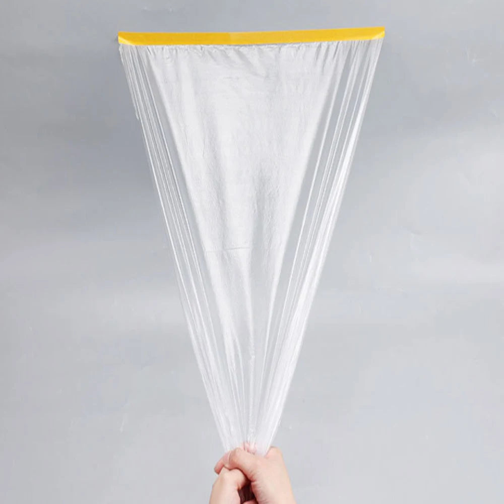 Pre-Taped Masking Film 20M | Clear Plastic Sheeting for Painting & Auto Use