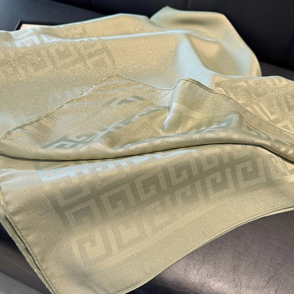 2025 Latest Spring and Autumn Women's Fashion Hijab Silky Muslim Square Sun Protection Shawl Luxury Brand Soft Female Scarf