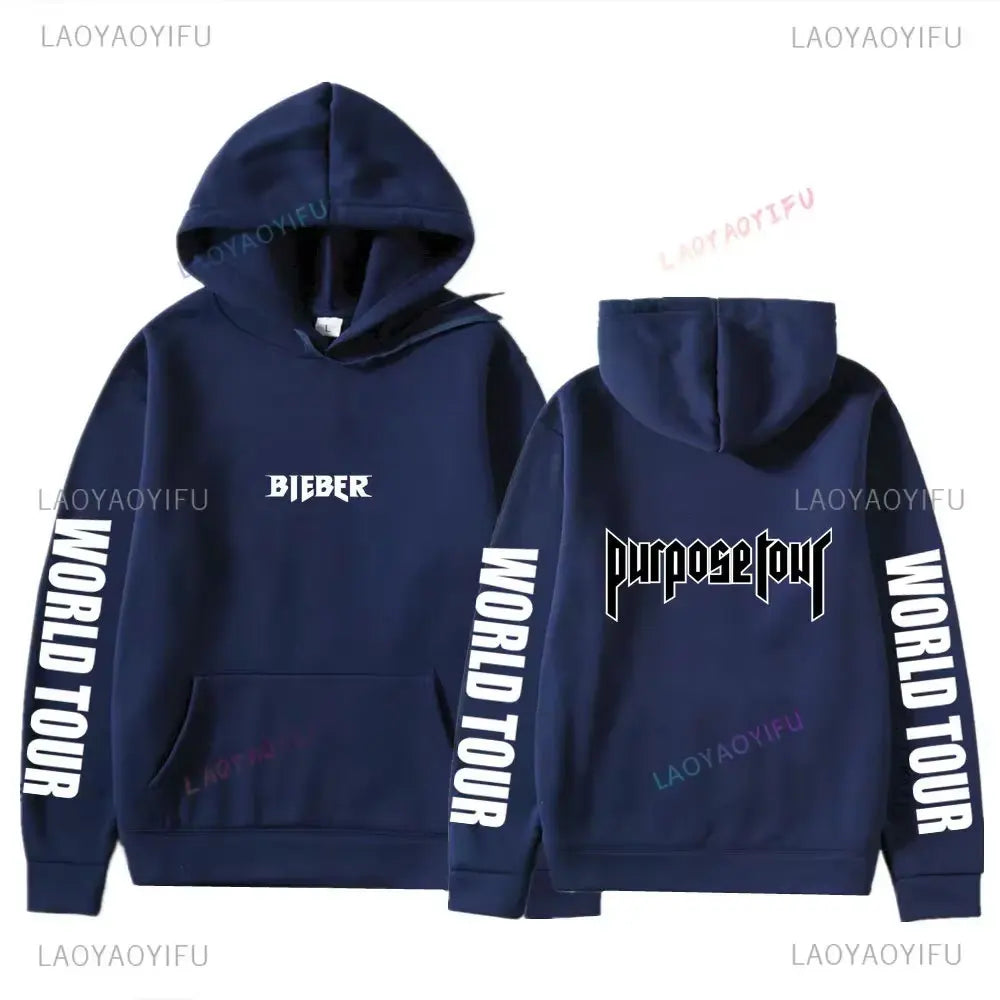 HoodiMen's & Women's Hoodie – Justin Bieber Purpose Tour Print, Hip Hop Streetwear Fleece Pullover, Warm Fashion Hoodye Sweatshirt