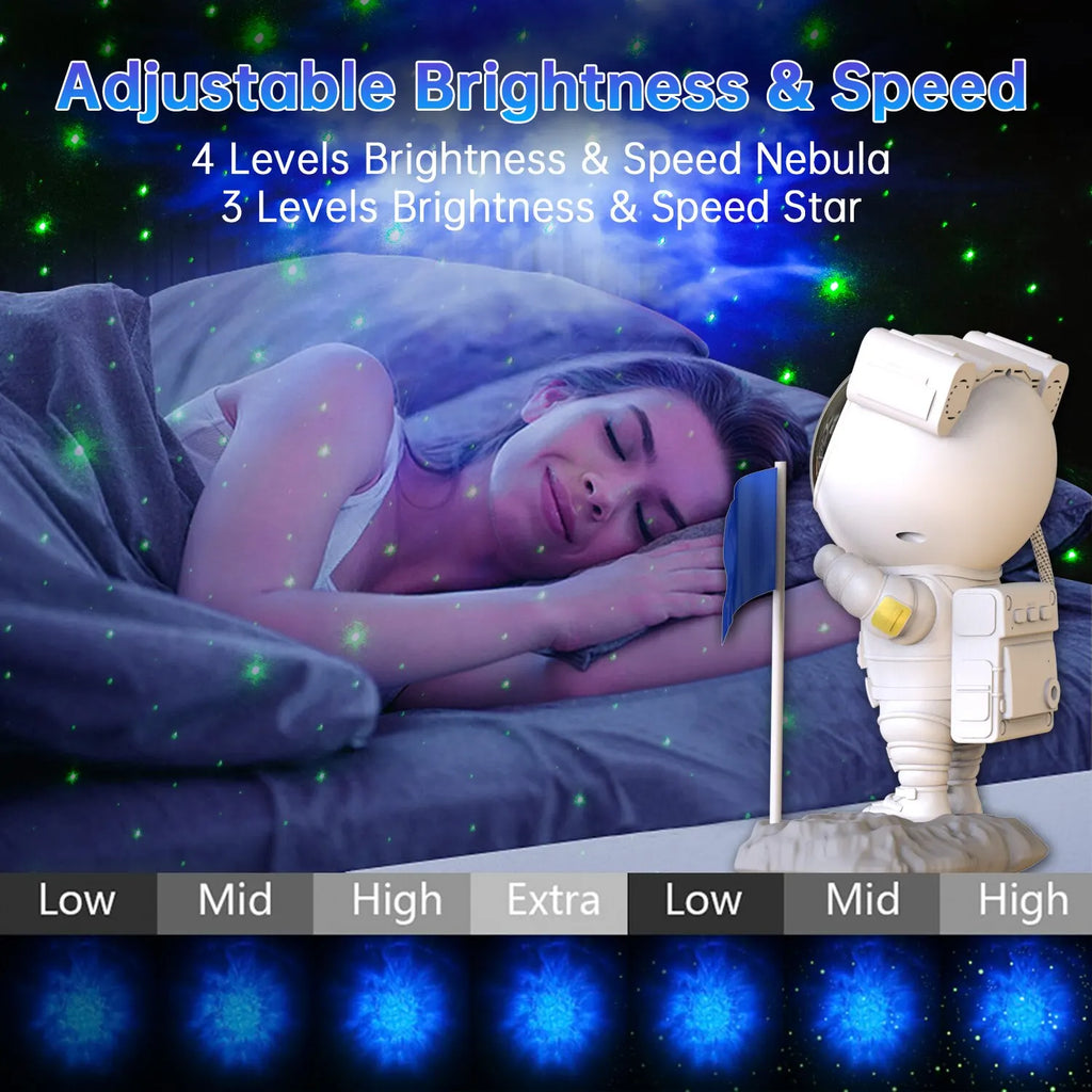 Astronaut Star Projector with Bluetooth Speaker – Nebula Night Light for Bedroom Aesthetic