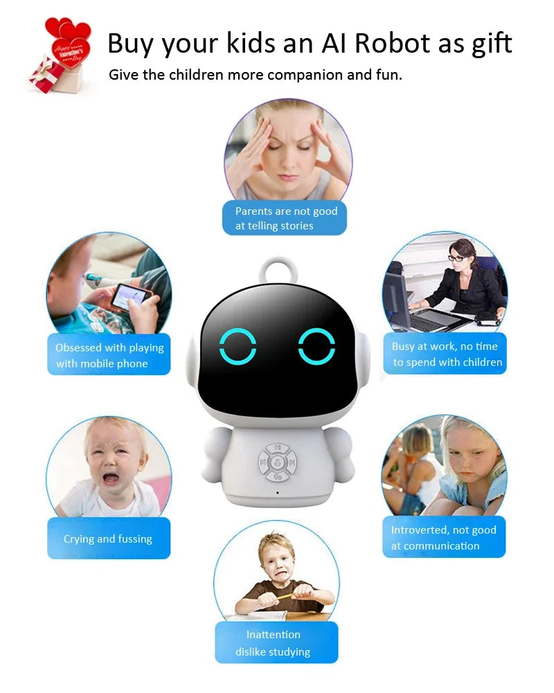 Tuya Smart AI Robot WiFi Early Education Toys for Children Speech Recognition and Voice Interactive Educational Learning Machine