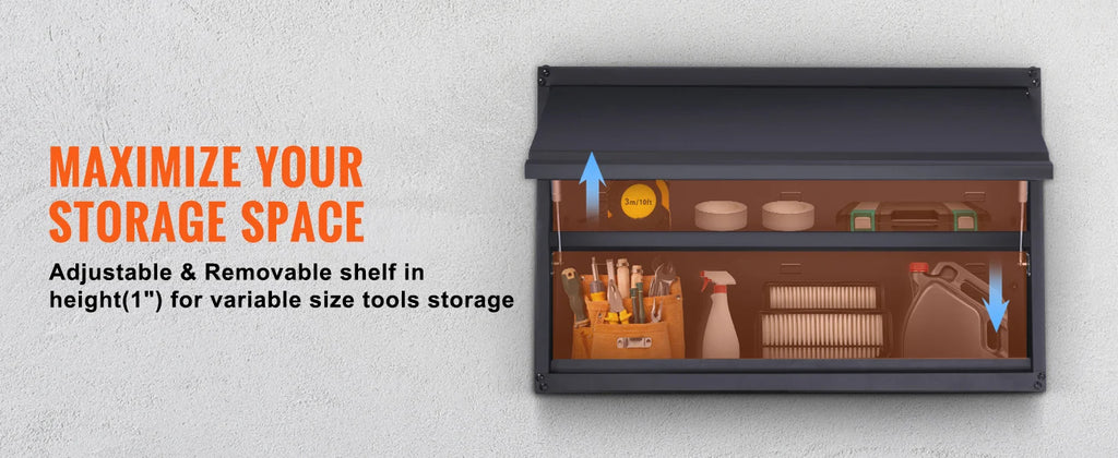 SucceBuy 120lbs per Shelf Metal Storage Cabinet 20'' Tall Wall-Mounted Steel Garage Cabinet with Adjustable Shelf for Office - trendingshoping.com