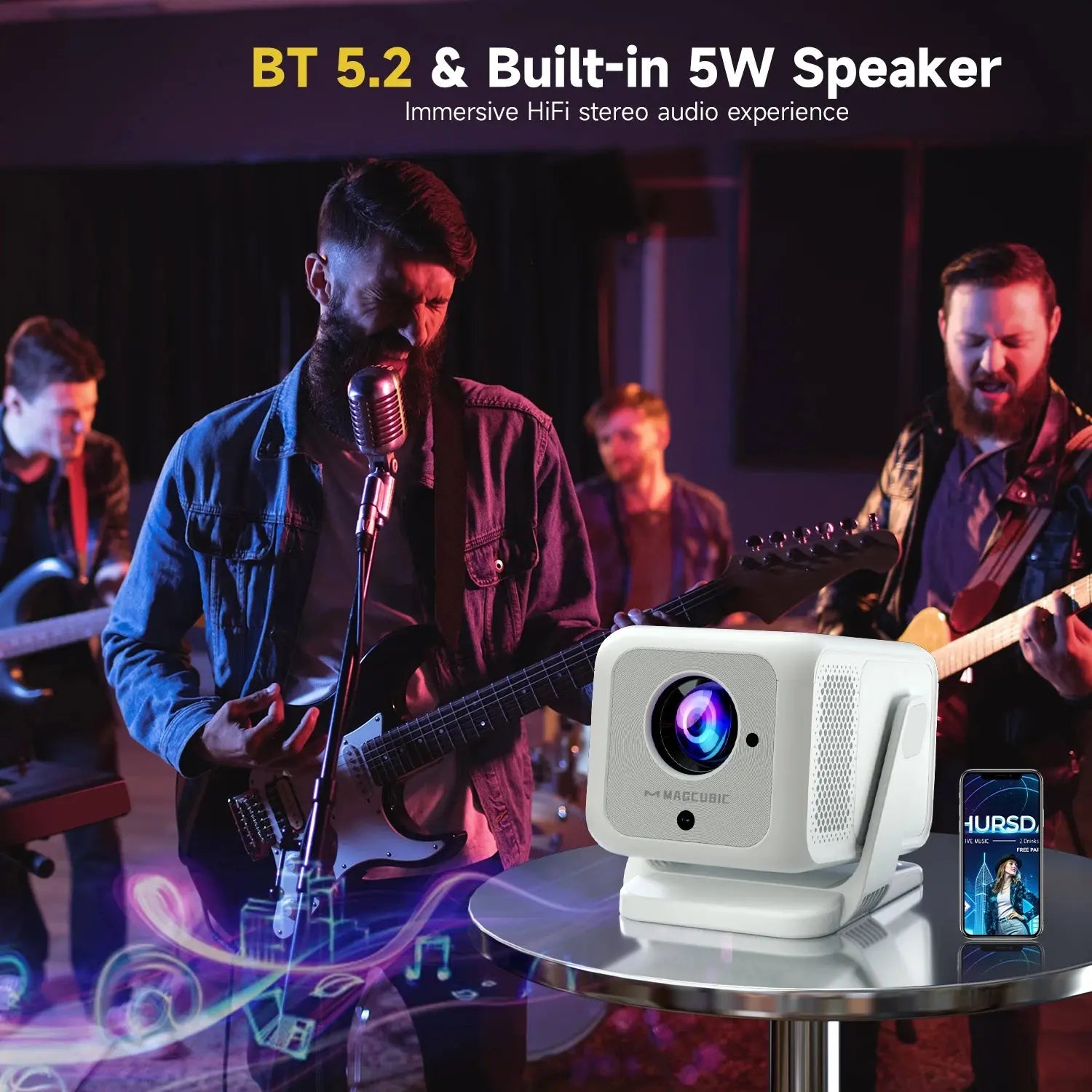 Magcubic HY310X 4K HD Portable Projector 1920×1080P 420 ANSI Android 11 with BT5.4 & 5W HiFi Speaker - trendingshoping.com