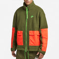 Men's New Season Sherpa Fleece Sport Jacket - Thermal Full-Zip Hooded Coat - DV8183-326 - Rough Green
