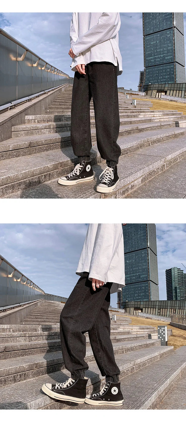 Jeans men Jeans Man Loose Joggers Streetwear Harem Jeans Cargo Pants Ankle-Length Denim Trousers denim pants joggers men - trendingshoping.com