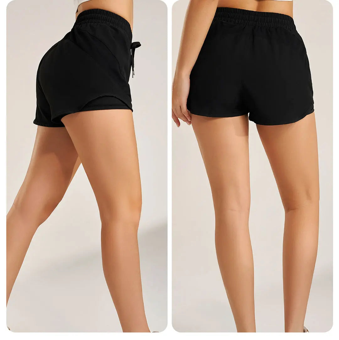 Women's High-Waisted Yoga Shorts - Seamless Workout & Running Gym Bottoms
