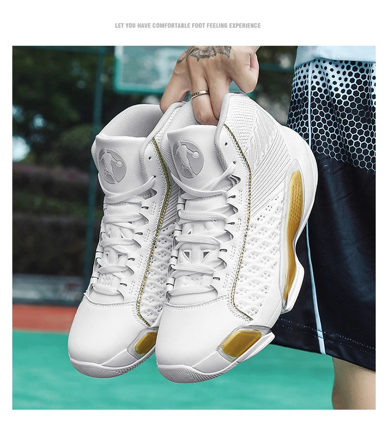 Men’s High-Top Basketball Sneakers | Breathable Non-Slip Outdoor Sports Shoes