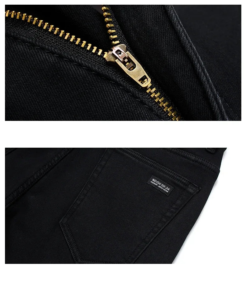 Men Classic Advanced Fashion Brand Jeans Jean Homme Man Soft Stretch Black Biker Masculino Denim Trousers Mens Pants Overalls - trendingshoping.com