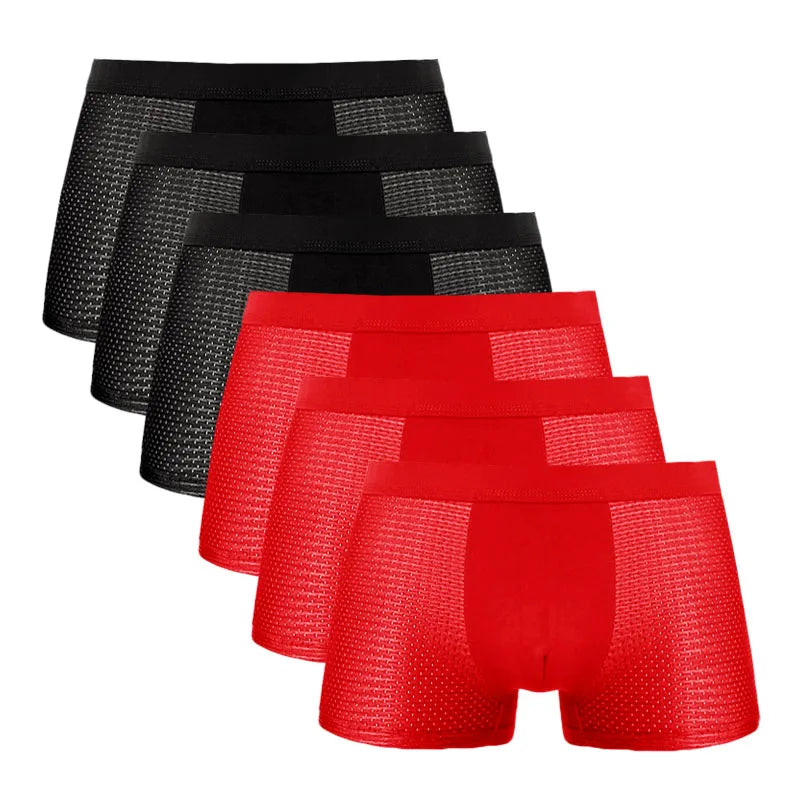 6PCS/Lot 8XL Mesh Mens Underwear Boxers Men Boxer Underwear men Boxers for Men Underwear Boxer Shorts Men Boxers Men Pantis