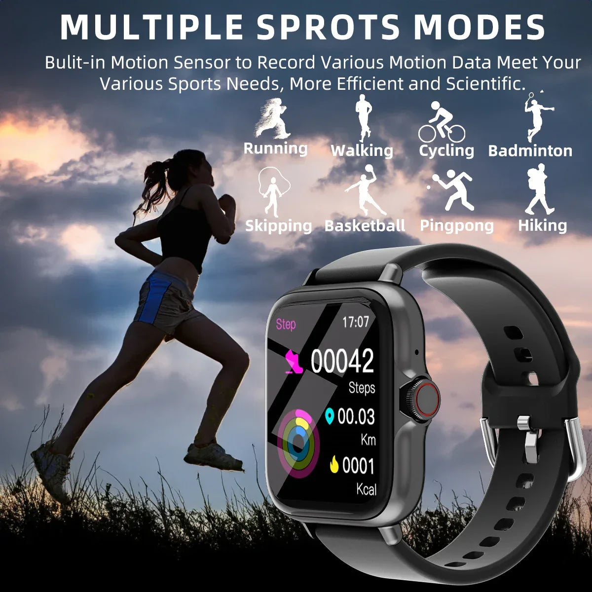 1.83'' Waterproof Smart Watch – Bluetooth Call, Sleep Monitoring, Sports Pedometer, Information Alerts for iPhone & Android - trendingshoping.com