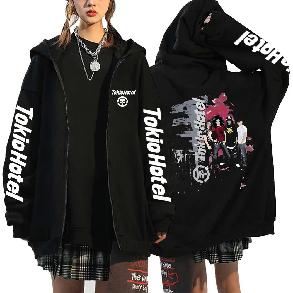 Kaulitz 89 Unisex Streetwear Hoodie – Oversized Fleece Zip Up Jacket for Men and Women