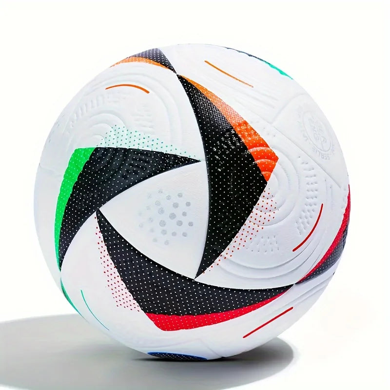 Official Match Soccer Ball - Size 5 Seamless PU Material Training Football - White/Black