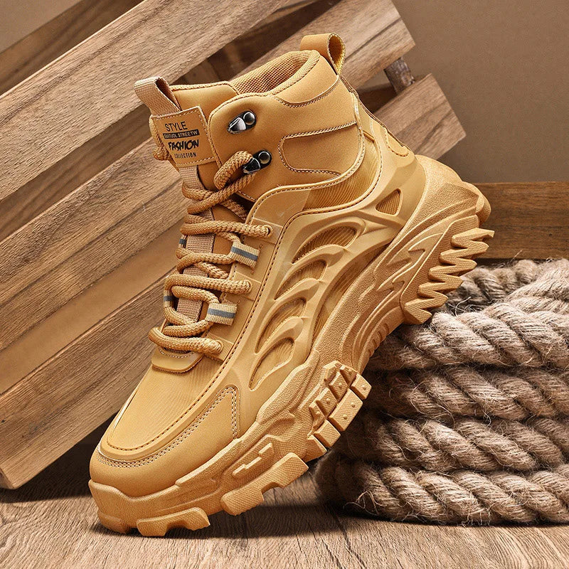 Men's Boots Outdoor Waterproof Men Ankle Boots Men Platform Work Safty Shoes for Men Casual Hiking Shoes Breathable Men Sneakers