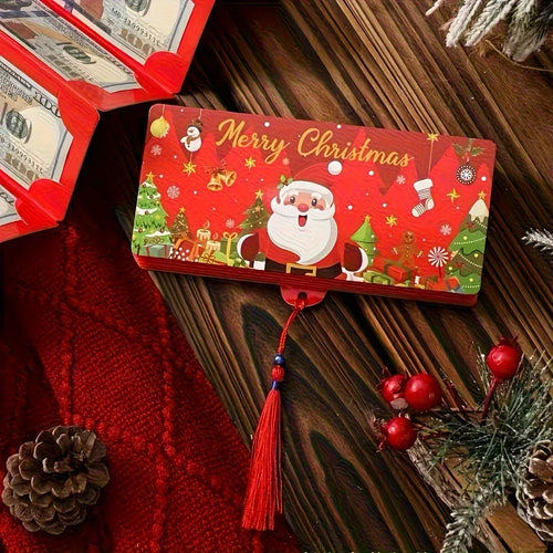 10-Slot Christmas Card and Money Holder Santa Holiday Design - trendingshoping.com