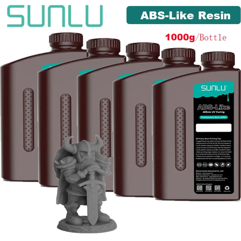 SUNLU ABS-Like 3D Printer Resin – 405nm Rapid UV-Curing, Water Washable, 1000g Bottle
