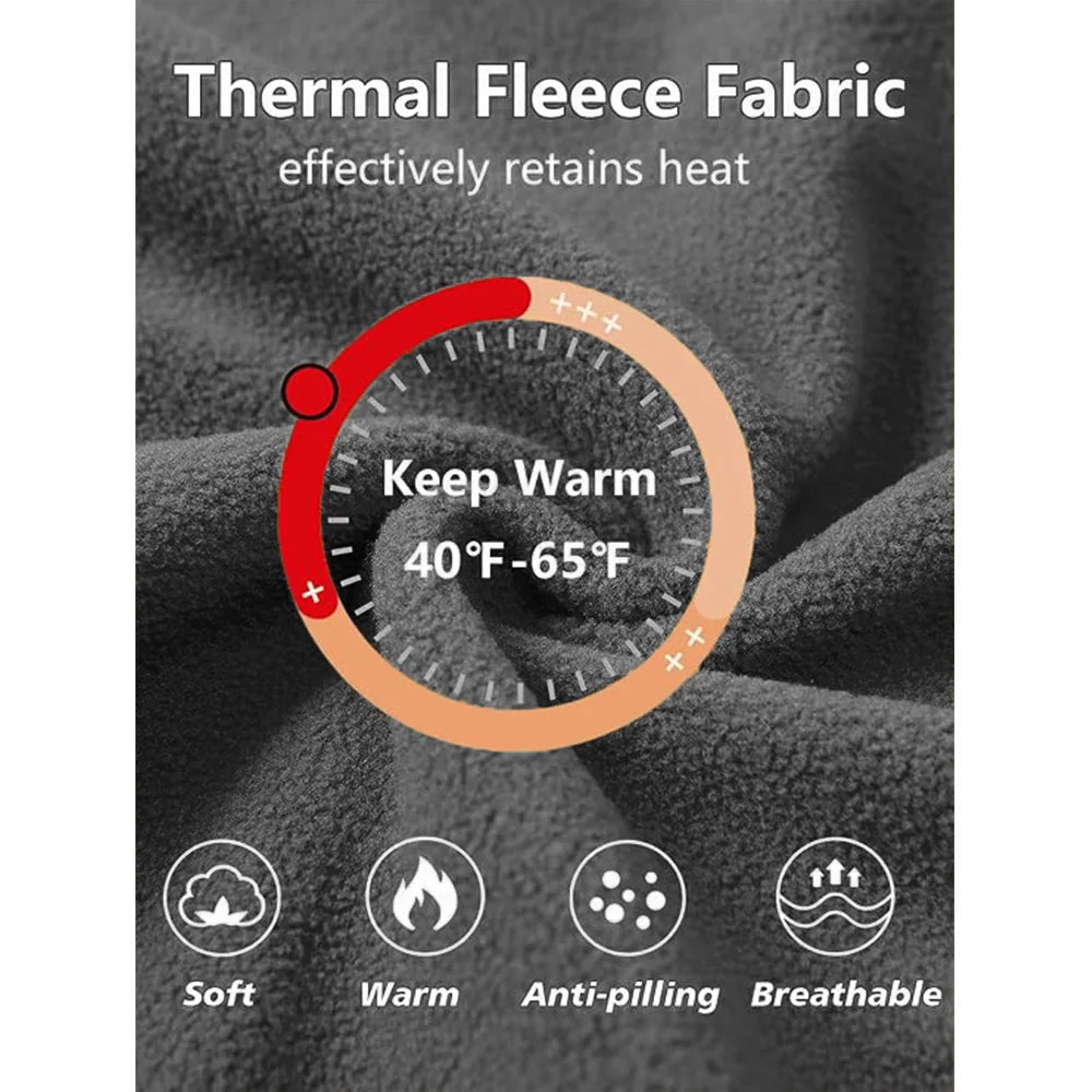 Men’s Full Zip Fleece Jacket – Winter Warm Windproof Outdoor Hoodie