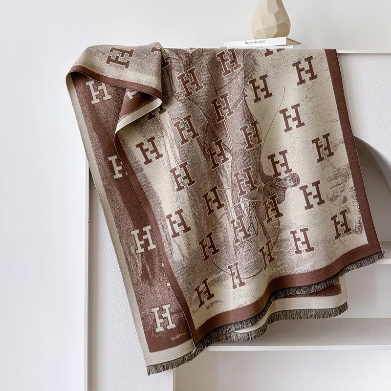 2025 New Women Fashion Brand Letter Scarf Luxury Autumn Winter Warm Shawls Print Scarve Pashmina Mujer Femme Foulard Bufanda