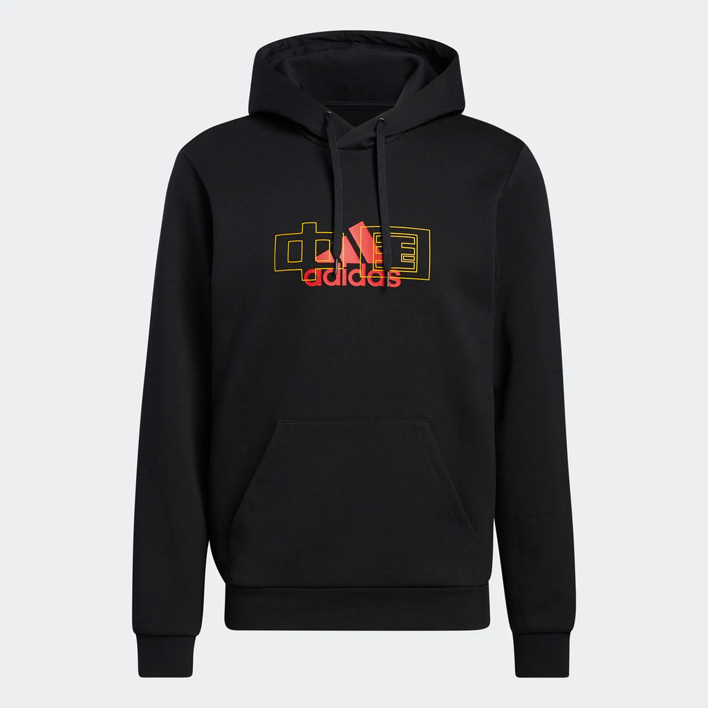 Men's Premium Loose Fit Graphic Hoodie - Cultural Heritage Printed Sport Sweatshirt - HF4671 - Onyx Black