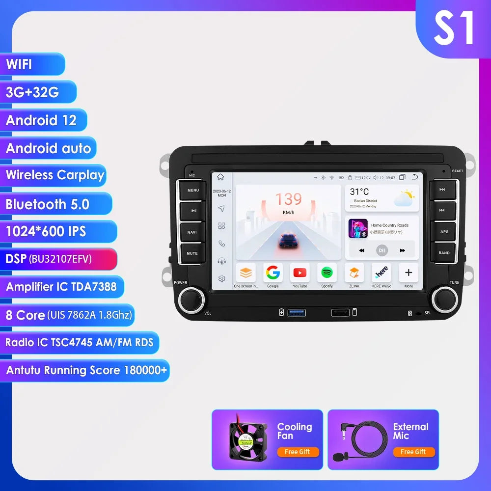 Android 13 Car Radio for VW POLO GOLF 5 6 Plus PASSAT B6 JETTA TIGUAN TOURAN SHARAN SCIROCCO CADDY Seat Carplay Audio Stereo GPS - trendingshoping.com