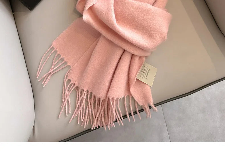 Winter Narrow Scarf 28 Color 100% Wool Scarf Hot Selling Solid Color Scarf Men's and Women's Universal Warm and Cold proof Scarf - trendingshoping.com