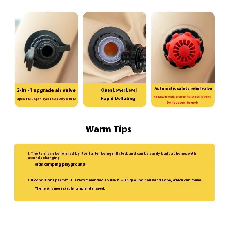 Lohascamping Large Inflatable Camping Air Tent For 4 To 5 People Family Hiking Outdoor Dome Shelter