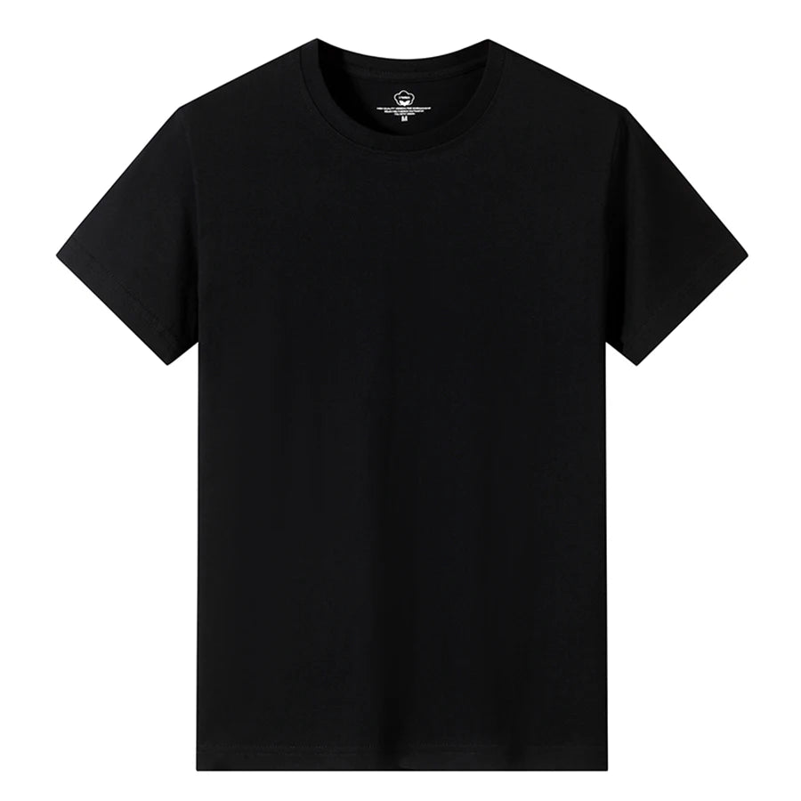T Shirts Men Short New Fashion 2025 O-Neck Slim Black Sleeve Clothing Casual Style M-6XL