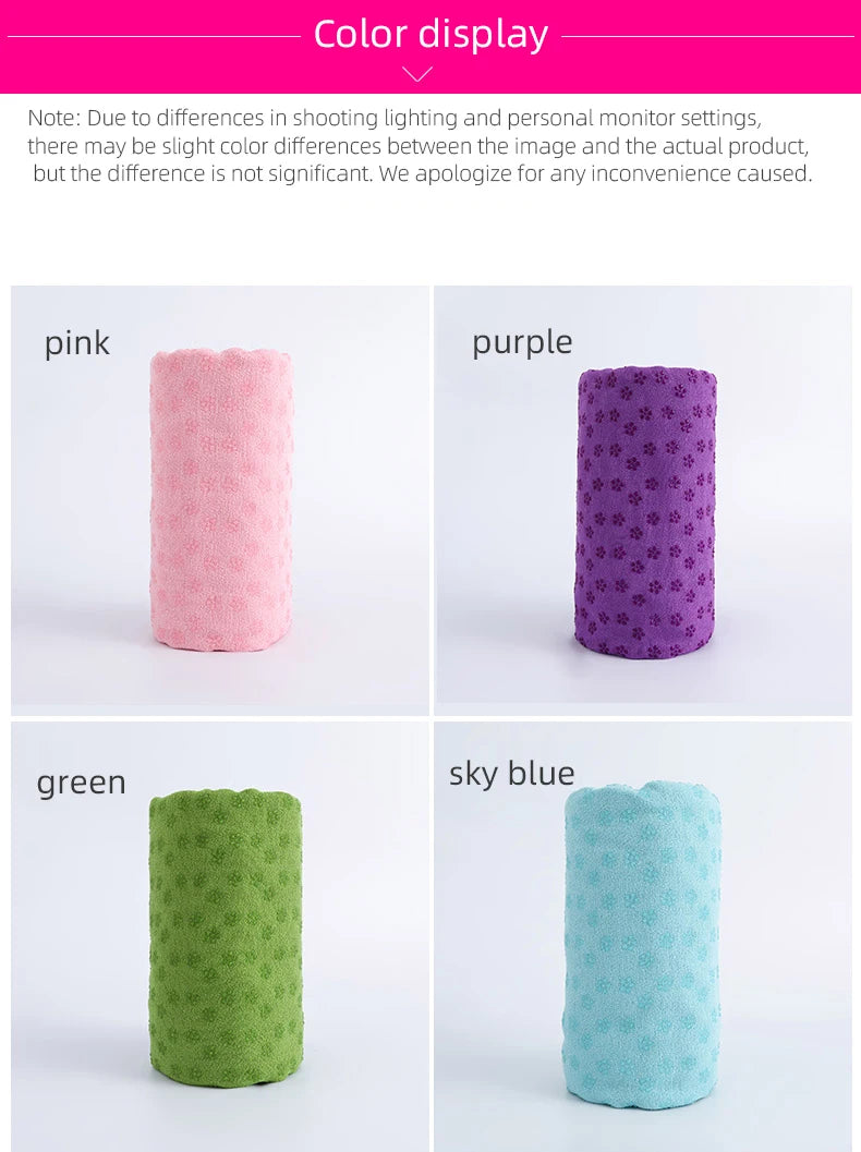 Yoga Mat Towel Non Slip Absorbent Hot Yoga Towel with Grip Points for Pilates Fitness