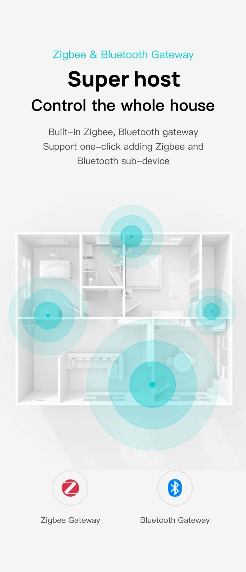 10 Point 1 Inch Tuya Smart Home Control Panel With Zigbee Hub Touch Screen Central Control Switch