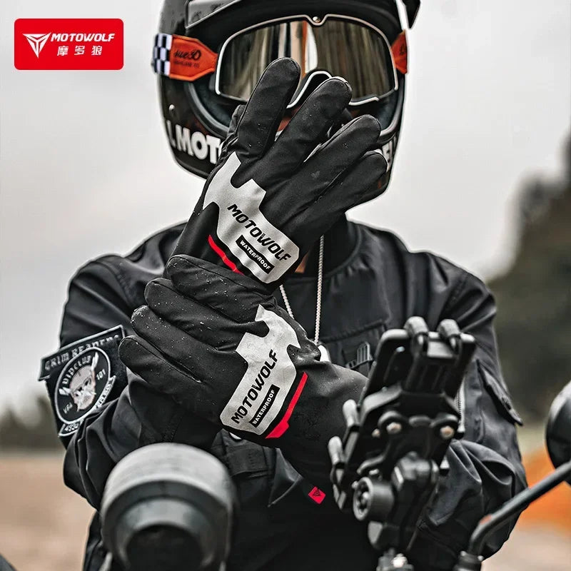 Autumn Winter Motorcycle Riding Gloves Waterproof Rainproof Cover Windproof Warm Motorbiker Racing Rider Accessories Men Women