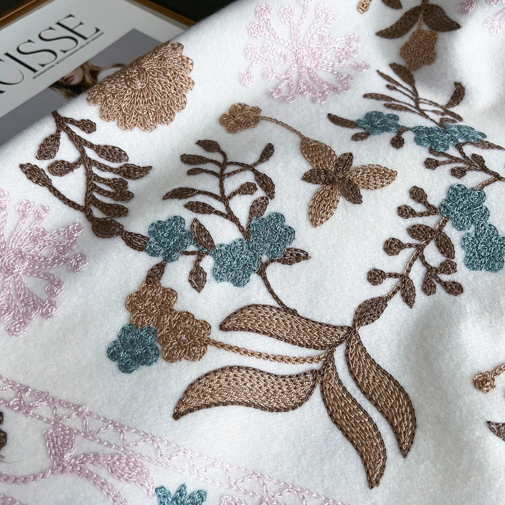 New Winter Warm Cashmere Scarf for Women Embroidery Pashmina Blanket Thick Shawl Wrap Neckerchief Fashion Bufanda Echarpe Poncho