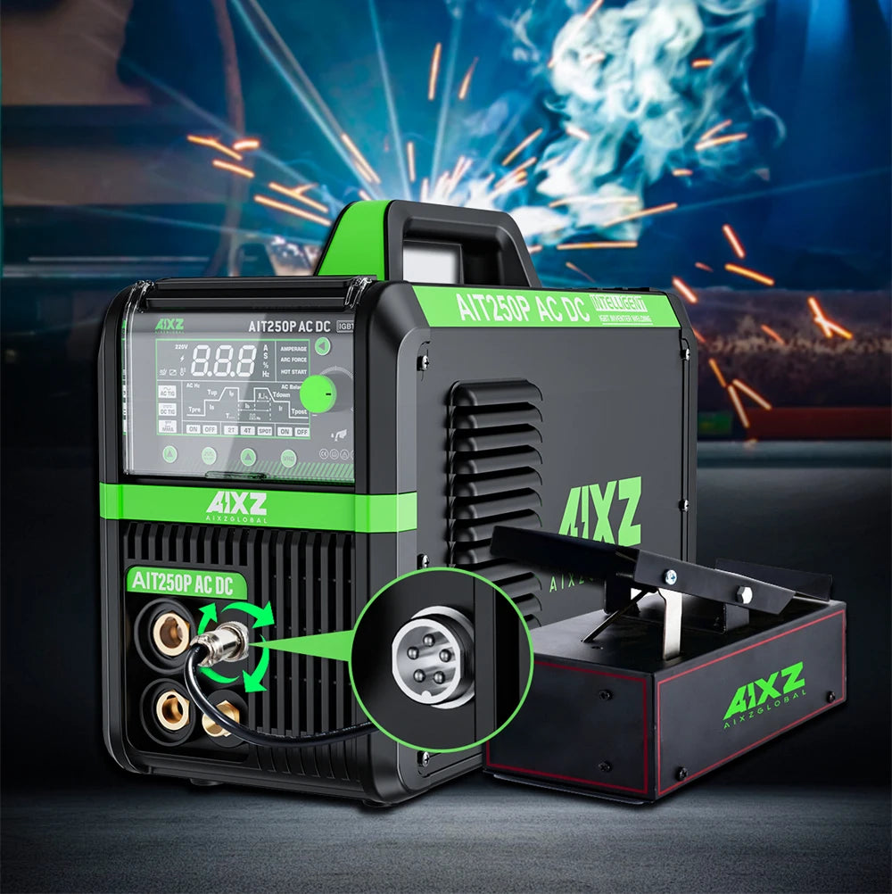 AIXZ 250A 5 in 1 HF TIG Welder AC/DC Aluminum Welding MMA/ARC/Argon Digital Pulse 2T/4T IGBT Inverter Stainless Welding Machine - trendingshoping.com